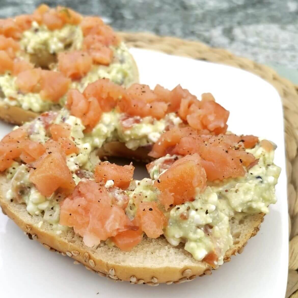 Bagel zalm en guacamole